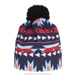 <span class=keywords><strong>Beanie</strong></span> con stampa azteca Boho con Pom Pom - Product Image 1