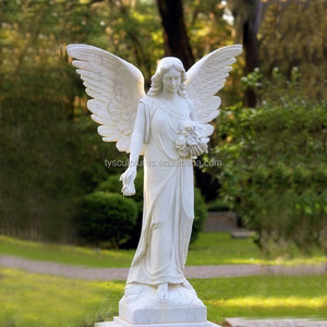 Estatua <span class=keywords><strong>de</strong></span> Ángel <span class=keywords><strong>de</strong></span> Mármol Tallada a Mano Estilo <span class=keywords><strong>Italiano</strong></span>, Monumentos Funerarios, Escultura en Venta - Product Image 2