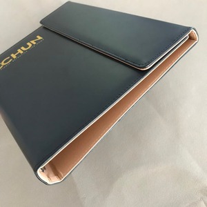 2024 Hot Sale A4 Document Organizer Personalized <strong>4</strong> <strong>Ring</strong> <strong>Binder</strong> with Genuine Leather Presentation Folder Faux Leather Portfolio - Product Image 5