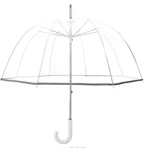 Лидер продаж, изготовленный на заказ японский пластиковый прозрачный ПВХ прозрачный купольный Зонт от дождя для женщин