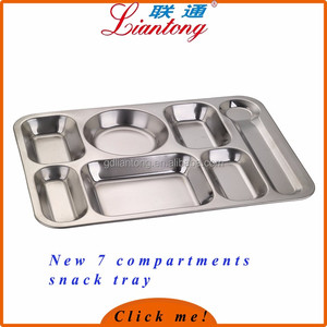 Échantillon gratuit en gros pas cher <span class=keywords><strong>prix</strong></span> miroir poli en acier inoxydable <span class=keywords><strong>grand</strong></span> 7 compartiments plateau - Product Image 1
