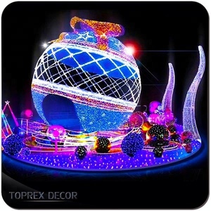 Motif de Noël géant extérieur 3d éclairage créatif à led illuminé en forme de sphère design motif lumières <span class=keywords><strong>boule</strong></span> <span class=keywords><strong>lumineuse</strong></span> décorative - Product Image 6