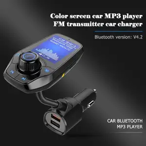 T26D 듀얼 USB QC3.0 자동차 MP3 플레이어 FM 송신기 자동차 충전기 1.8 'TFT 컬러 디스플레이