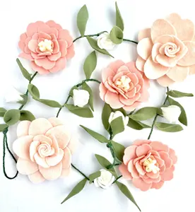 Handgemaakte Muur Opknoping Vilt Flower Garland Voor Thuis Decoratie