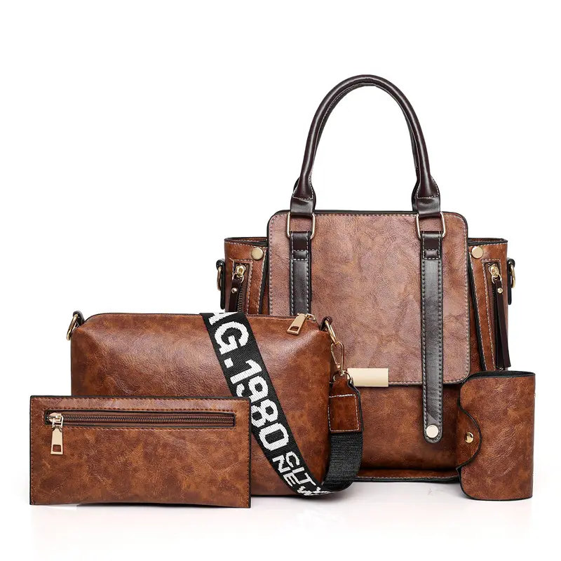 fashion low price handbag 4 in 1 unique designer leather purses and handbags for women