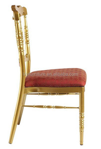 Chaise de château <span class=keywords><strong>Napoléon</strong></span> en aluminium doré avec coussin fixe QL800CG - Product Image 4