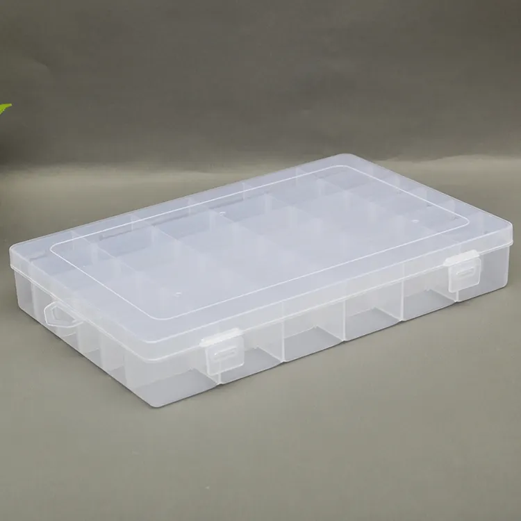 उपन्यास डिजाइन समायोज्य प्लास्टिक पारदर्शी 36 डिब्बों भंडारण बॉक्स