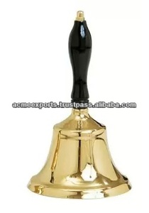 Antique Imitation Cast Brass Hand <b>Bells</b> with Wooden Handle Polished Model Sleigh <b>Bells</b> for Gift Buddhism Theme and Logo - Product Image 2