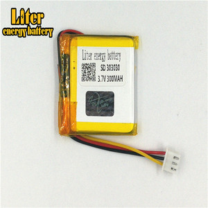 Plug <strong>2</strong>,5-3 p lithium battery 303030 300 mAh rechargeable LiPo battery solar Li-ion polymer lithium battery with PCM - Product Image 1