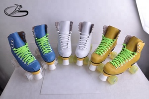 In pelle microfibra Vamp PU ruote Doppia <span class=keywords><strong>fila</strong></span> Quad <span class=keywords><strong>pattini</strong></span> <span class=keywords><strong>A</strong></span> <span class=keywords><strong>rotelle</strong></span> per pista di pattinaggio - Product Image 6