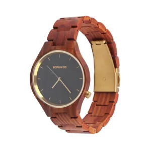 Unisex Wrist Watch made of natural Red Sandal Wood Fashion Quartz Wrist Watch