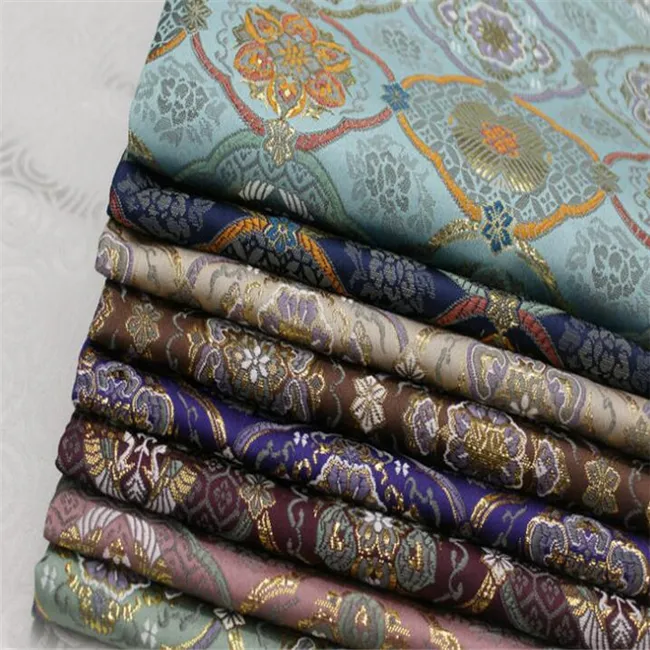 Korea Japan Style Brocade Jacquard Fabric Satin Fabric with Lurex for Hanbok kimono