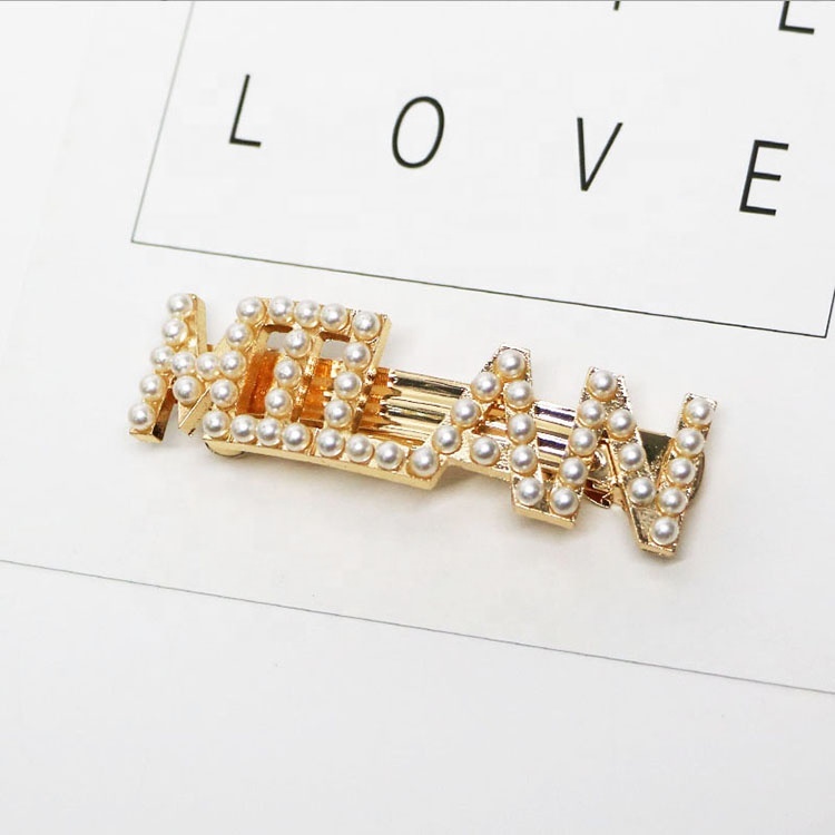 Nouvelle Mode Femmes Barrettes Cheveux Accessoires New York Tokyo Paris Londres Lettre Perle Pince À Cheveux