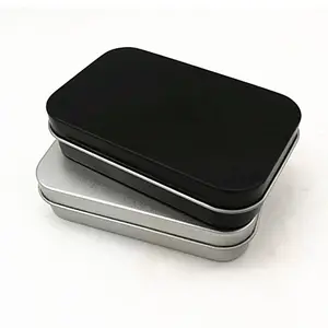 Silver Tin Box 2023 Metal Small Rectangle Silver Custom OEM Personalize Mint Candy Toy Tin Box