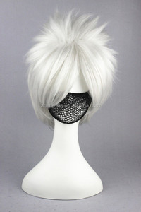 Venta al por mayor 35cm corto plata Hatake <span class=keywords><strong>Kakashi</strong></span> peluca <span class=keywords><strong>Cosplay</strong></span> sintético Anime Halloween fiesta <span class=keywords><strong>Cosplay</strong></span> pelucas de pelo - Product Image 3