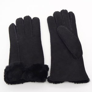 Gants en peau de mouton mérinos de qualité supérieure, personnalisés en gros, avec poignets en fourrure véritable, gants en <span class=keywords><strong>cuir</strong></span> d'hiver, gants en peau de mouton mérinos - Product Image 5