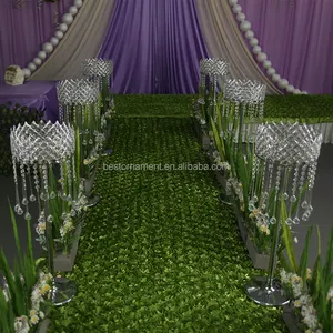 批发家庭派对桌装饰婚礼水晶道路铅婚礼花架立场为婚礼焦点