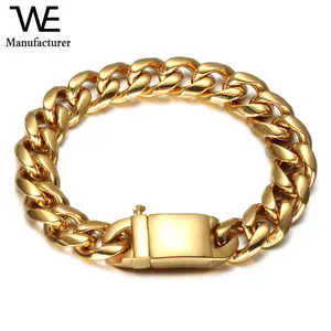 Hip Hop ouro Curb Chains Pulseira