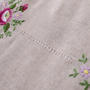 Ensemble <span class=keywords><strong>de</strong></span> literie en <span class=keywords><strong>chanvre</strong></span> rustique brodé Lu, trois pièces, broderie artisanale, draps, taie d'oreiller, <span class=keywords><strong>housse</strong></span> <span class=keywords><strong>de</strong></span> <span class=keywords><strong>couette</strong></span>, taille double - Product Image 6