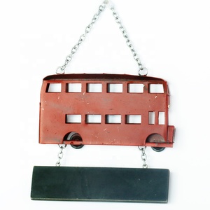 Panneaux de bienvenue en bois vintage, décoration de porte, plaque, enseigne suspendue pour café, boutique, avec modèle de bus londonien pour la maison, le pub, la boutique, le restaurant - Product Image 2