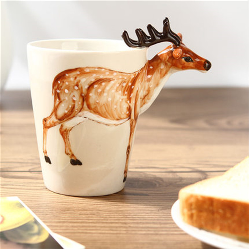 Tazza da caffè in vetro 3D a forma di animale, 380 ml, trasparente