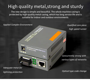 HTB-GS-03 A/B 10/100/1000M Monomode Monomode 20KM Convertisseur de Média Ethernet Rapide - Product Image 6