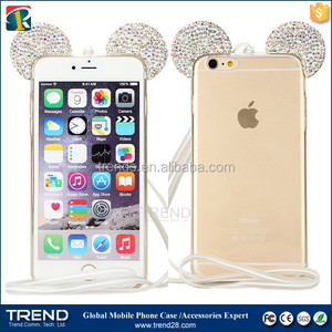 Nueva 3d diamante oreja de ratón clear tpu para el <span class=keywords><strong>iphone</strong></span> 6 más - Product Image 1