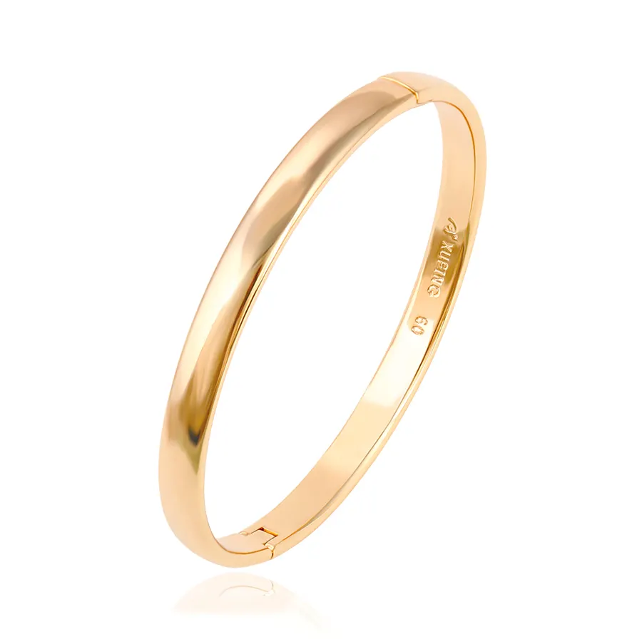 51563-joyas de oro de Dubái brazaletes simples de oro rosa