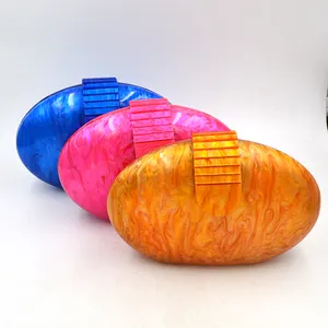 彩绘蛋壳新设计椭圆形独特女性丙烯酸手拿包