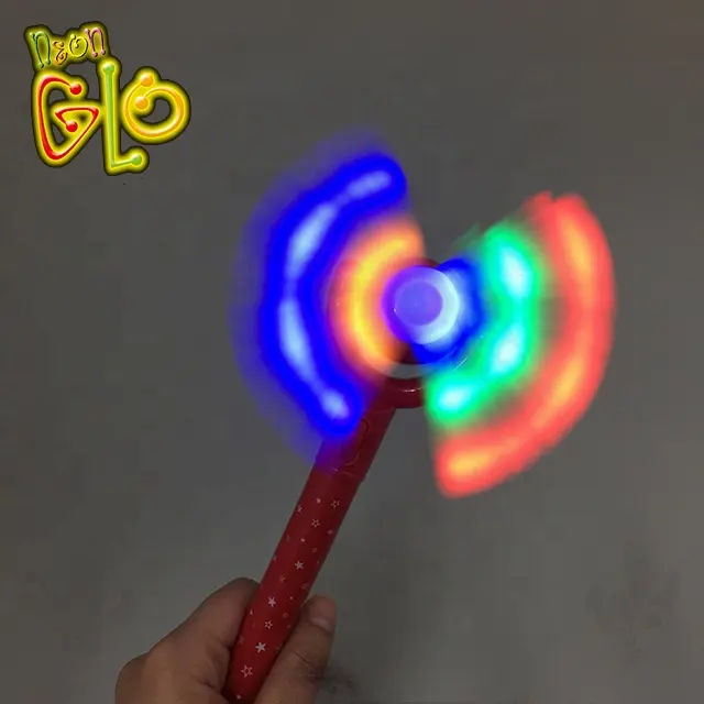 New design children toys led flashing rainbow spinning windmill toy