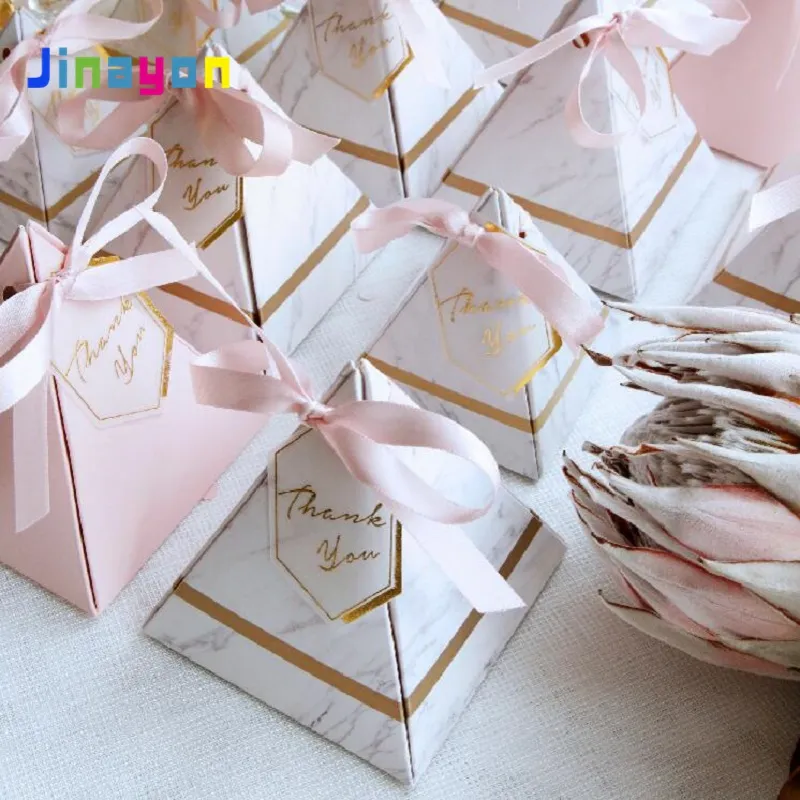 Jinayon 새로운 유럽 삼각형 스타일 초콜릿 사탕 상자 결혼식 호의 파티 인쇄 용품 사용자 정의