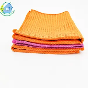 Yumuşak araba örtüsü havlu Waffle mikrofiber hızlı kuru havlu