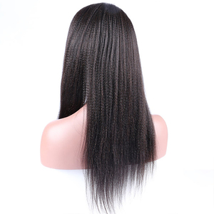 Fábrica precio barato cabello humano luz Yaki recta la peluca delantera de encaje peruano encaje rizado Peluca de pelo recto - Product Image 3