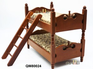 Meubles de maison de poupée, livraison gratuite, 1:12, girafe, <span class=keywords><strong>lit</strong></span> superposé pour enfants, avec échelle - Product Image 3