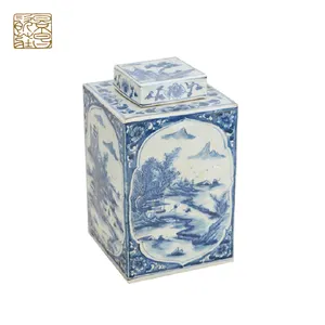 Exquisite living room home decoration supplies ceramic square jar