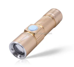 Minilinterna impermeable de emergencia reutilizable, linterna de bolsillo con carga USB, OEM