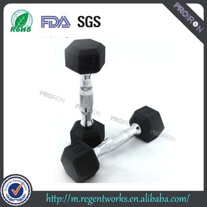 Crossfit Gym Equipo basic rubber gum coated Hexagonal Dumbbell - Product Image 6