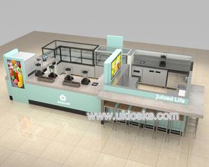 Quiosco de Comida Rápida para Centro Comercial, Ideas para Quiosco de Jugos de Frutas |   Diseño Moderno de Quiosco de Té de Burbujas con Mostrador de <span class=keywords><strong>Venta</strong></span> de Smoothies - Product Image 4