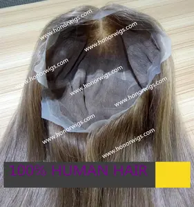 F891 human hair full swiss lace wig #10R color 20inches length 110% density silk straight super thin PU around perimeter wig