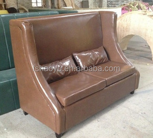 Muebles para Restaurante Mexicano, Asientos de Cuero Sintético Rojo Tipo Cabina, Sofá Doble para Restaurante - Product Image 5