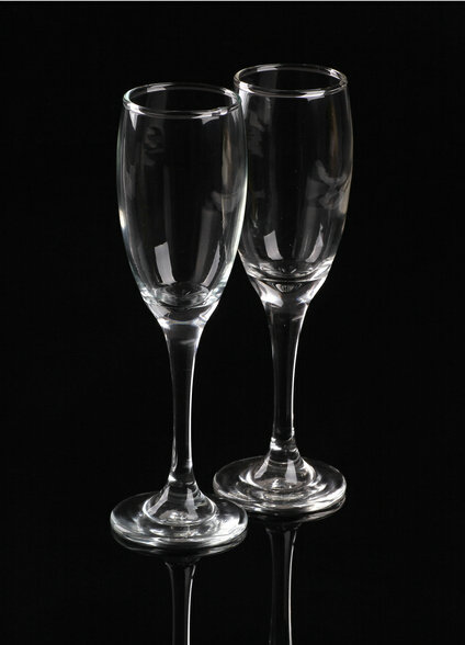 KCP-016 Unique Crystal Glass Pure Stemware Collection Champagne Flute 7 Ounce, Set of 4