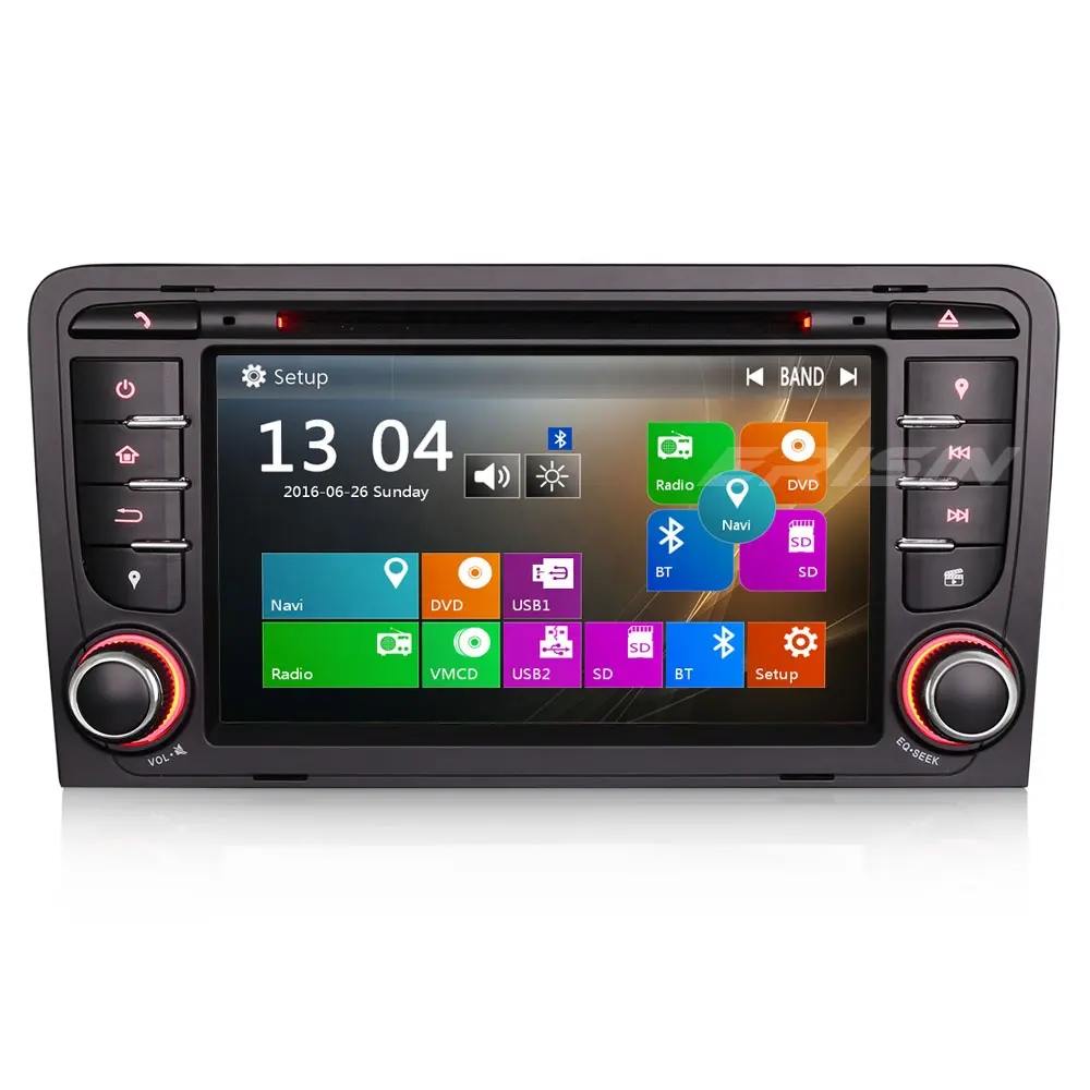 Erisin ES7147A billig 2 din zusammen zucken Touchscreen GPS-Kamera Autoradio DVD-Player für Audi