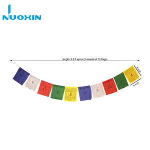 NX tamaño personalizado china Tíbet budista tradicional cinco elementos horizontal cadena banderas de oración para la decoración - Product Image 5
