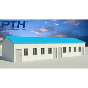 China prefab house supplier Double-C sandwich panel large-span steel structure camp prefab house