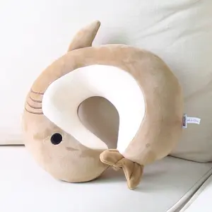 Almohada de cuello con forma de U para viajes, almohada de cuello con forma de delfín