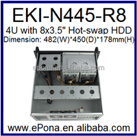 Châssis/boîtier de stockage 4U avec disque dur 8x3.5 "échangeable à chaud PS-2 EKI-N445-R8 PSU