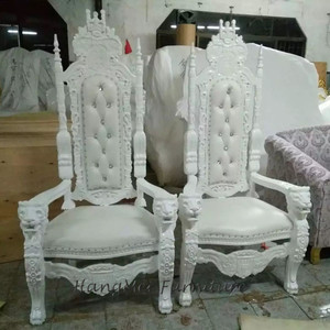 Groothandel <span class=keywords><strong>royal</strong></span> hout gesneden bruiloft antieke koning leeuw troon stoel - Product Image 5