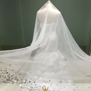 Ruolai ASAV01 럭셔리 크리스탈 페르시 2 미터 얇은 명주 그물 레이디 웨딩 신부 베일 맞춤 제작