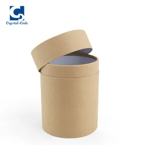 De alto costo-efectiva tamaño personalizado pequeño marrón kraft cajas de papel contenedor cilíndrico con tapa