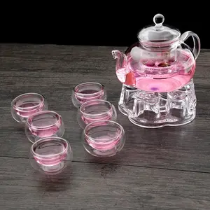 Wholesale Borosilicate Glass Teapot With Glass Cup Glass Teapot Kettle With Infuser